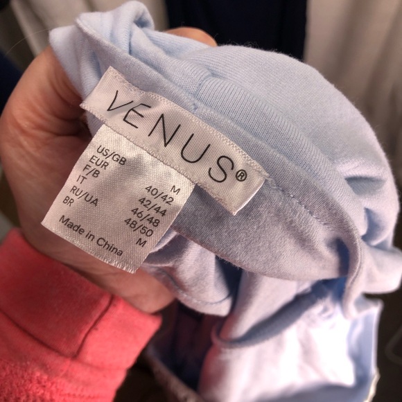 VENUS Gradient Blue Lace-Up Ombre Long Sleeve Dress NWOT M - Picture 11 of 16